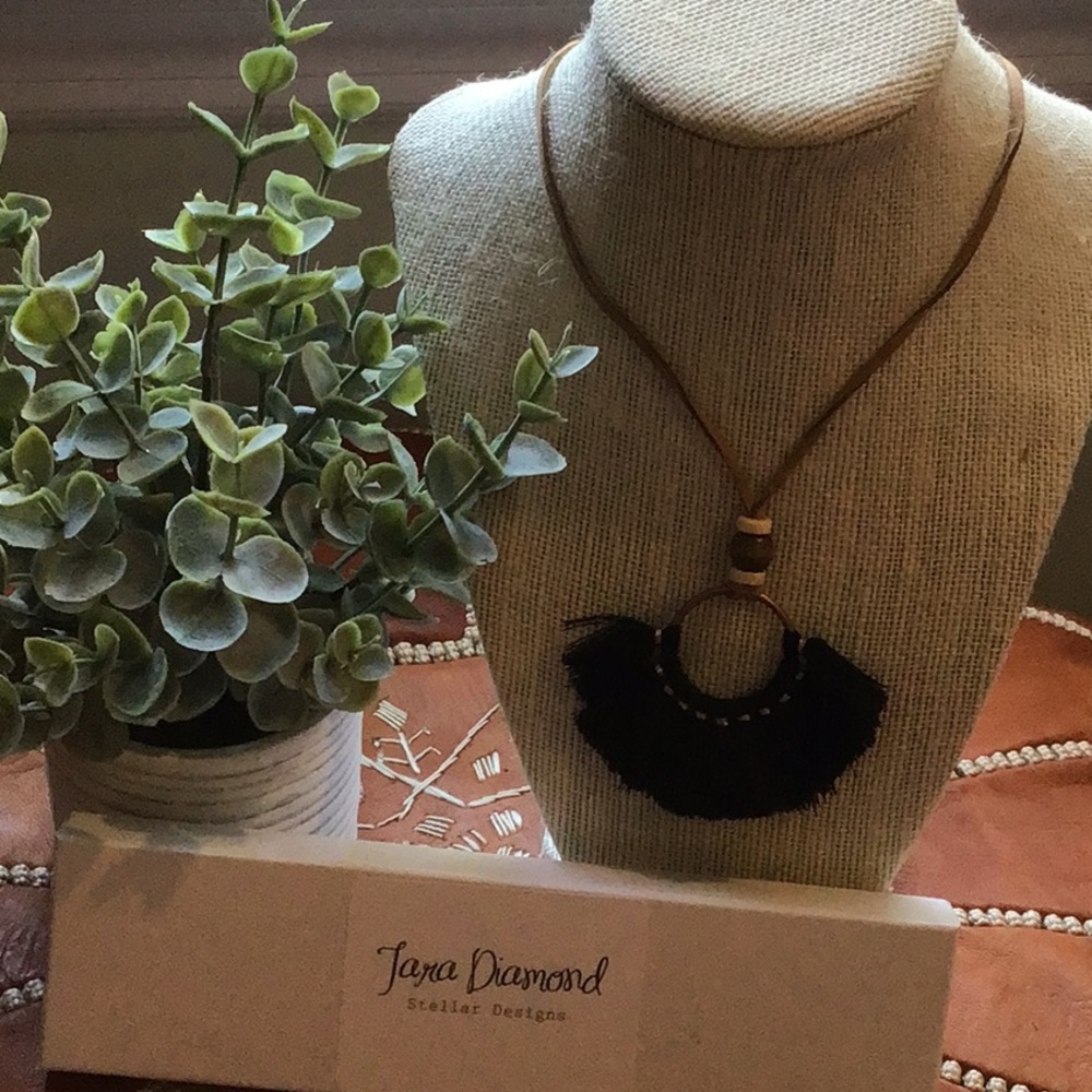 Stellar Designs Suede Cord Tassel Necklace